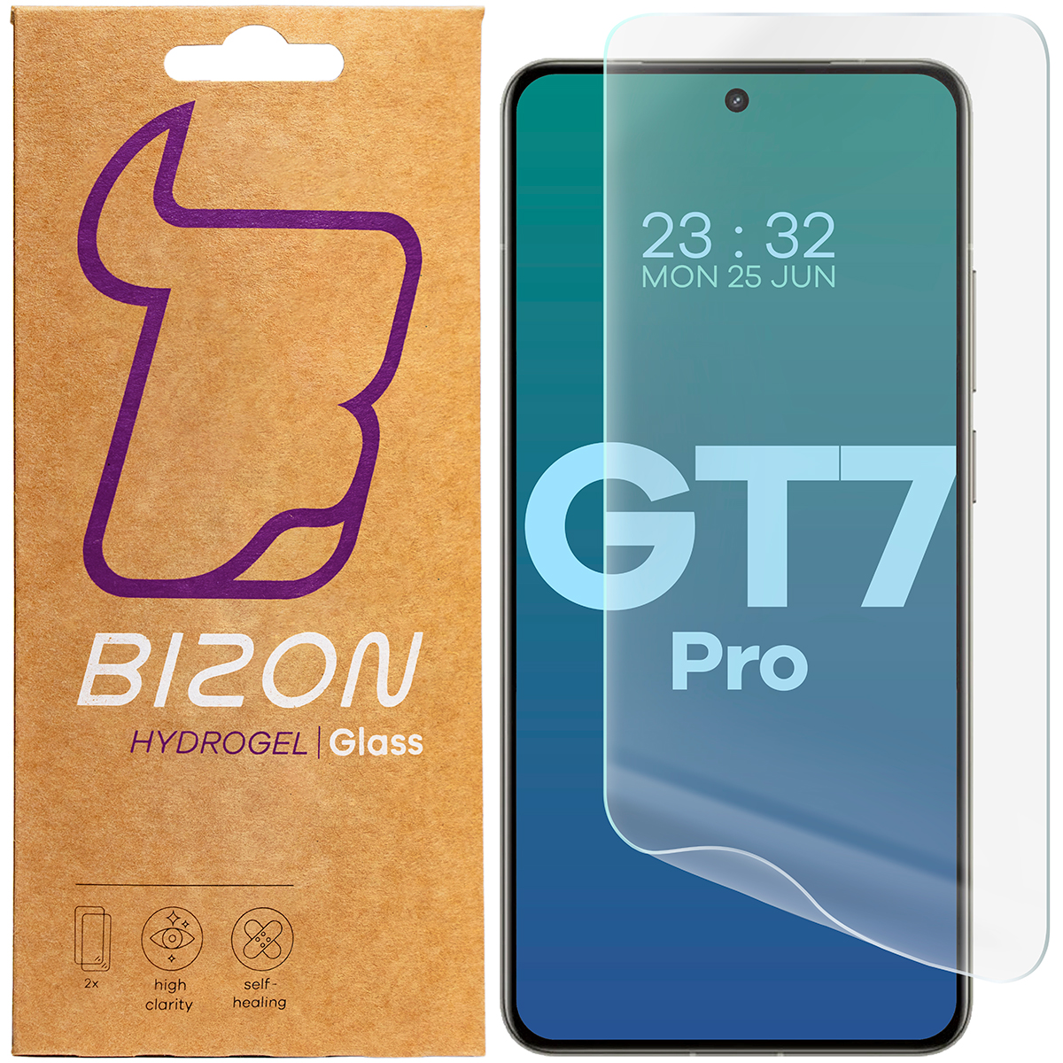 Folia hydrożelowa na ekran Bizon Film Hydrogel Front Duo do Realme GT 7 Pro, 2 sztuki